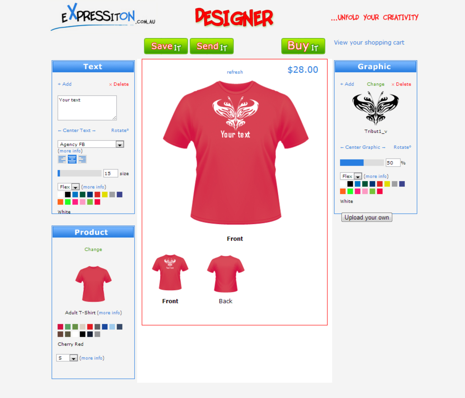 Express It On - design your shirt