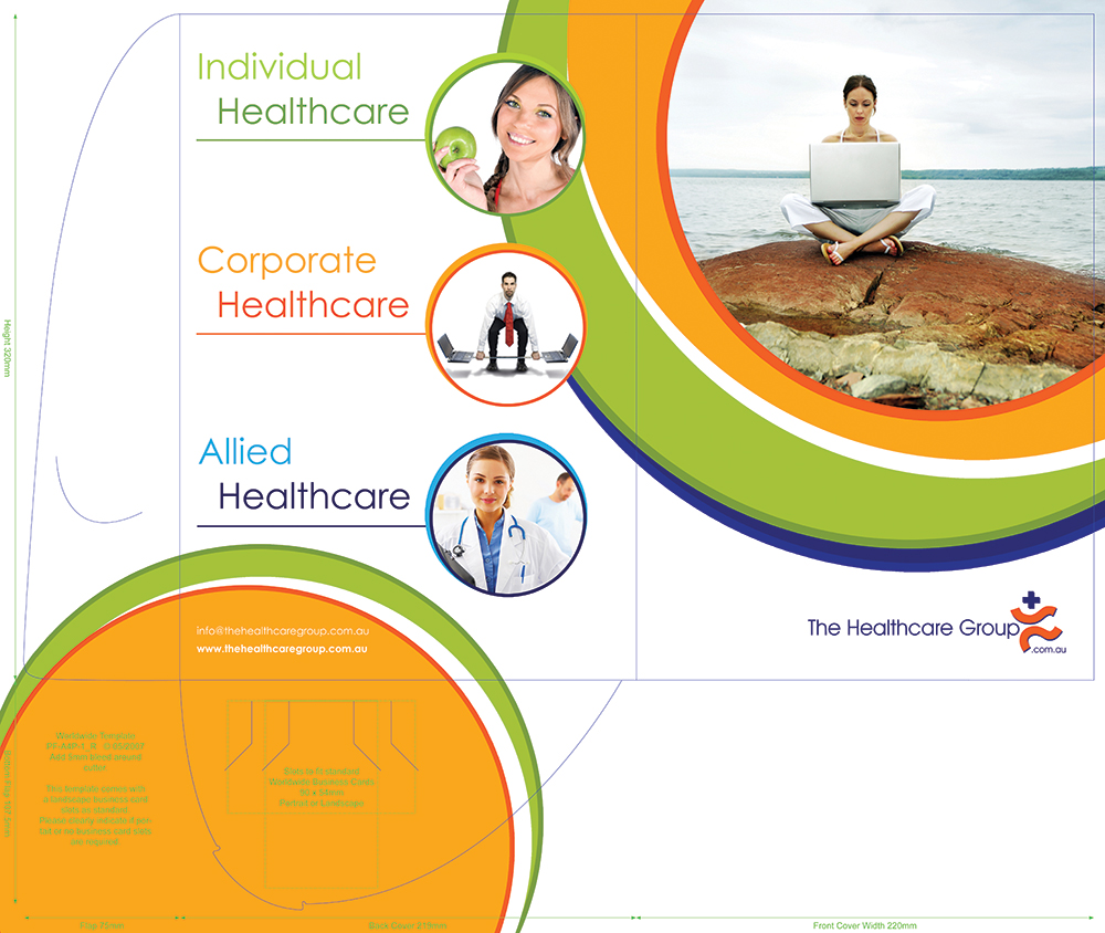 The Healthcare Group onsite exhibition banners and hand out promotions
