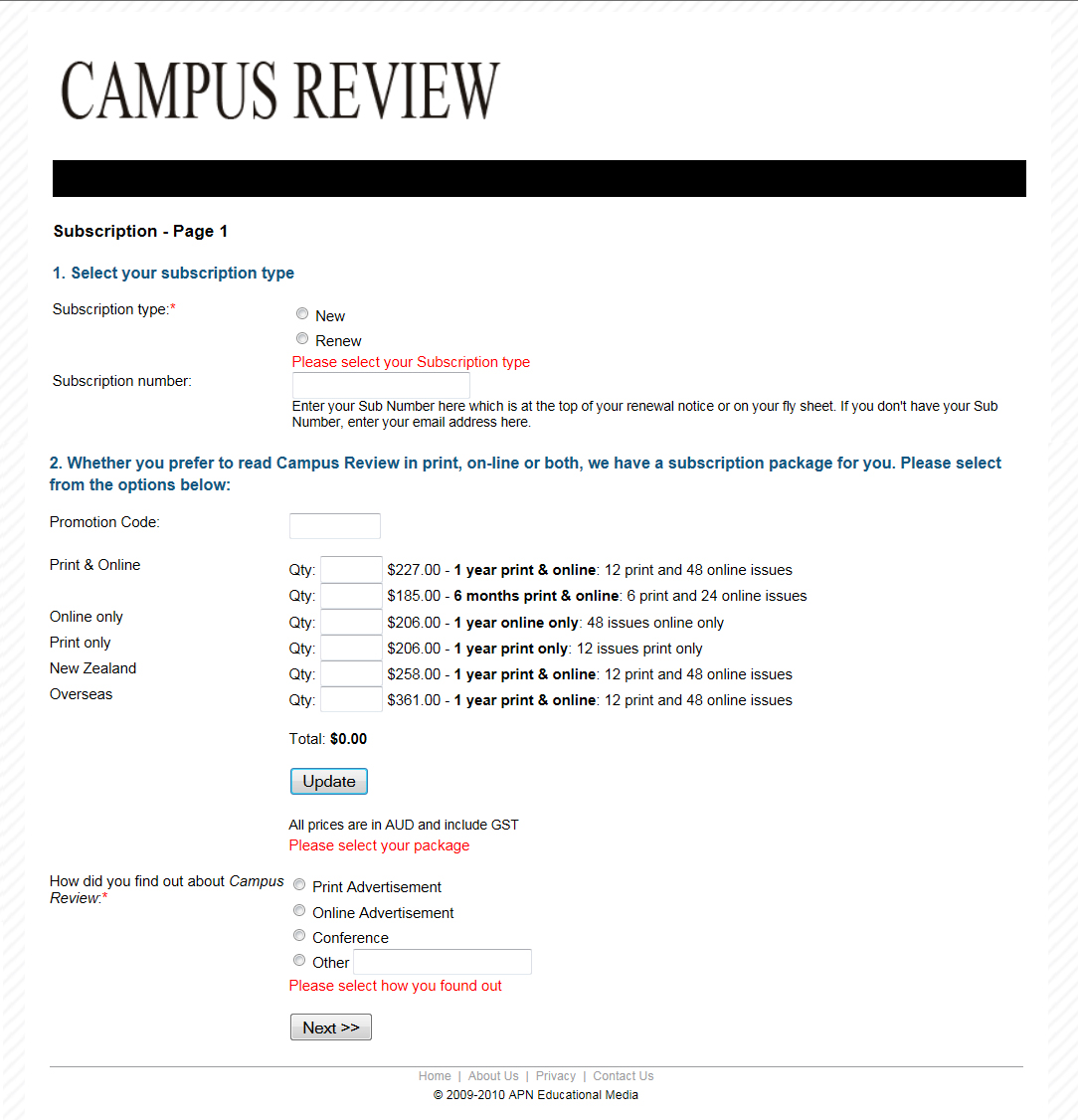 Campus Review Subscription
